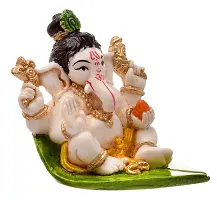 Karigaari India Handcrafted Polyresin Eco Friendly Lord Ganesha Ganpati Idol Figurine | Lord Ganesha Statue for Home Decoration (Multicolor)-thumb1