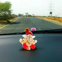 Rare Planet Polystone Car Dashboard Ganesh Idol Handpainted Lord Ganesha Idols for Home Decor Showpiece Murti (Multicolor, 5.3 cm x 5.7 cm x 2 cm)-thumb2