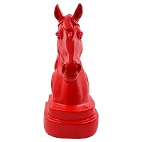 Classic- Ideas Hand Crafted Poly Resine Home Decorative Horse Face Chess Knight Figurine (Kk0574, Red)-thumb2