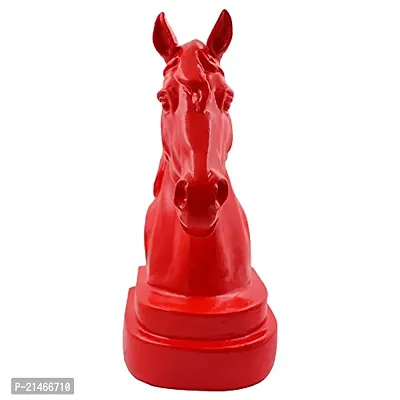 Classic- Ideas Hand Crafted Poly Resine Home Decorative Horse Face Chess Knight Figurine (Kk0574, Red)-thumb3