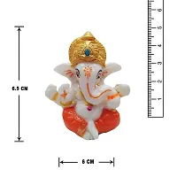 Karigaari India Lord Ganesha Statues Ganesh Ganpati Beautiful Car Dashboard Idol Figurine Showpiece Sculpture Hindu Good Luck God - Orange, Resin..-thumb3