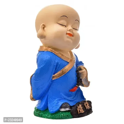 Karigaari India Buddha Showpiece in Blue in Reading Mantras I Buddha Idols for Home D?cor I Figurine, Showpiece, Sculpture for Health, Wealth  Prosperity-thumb5