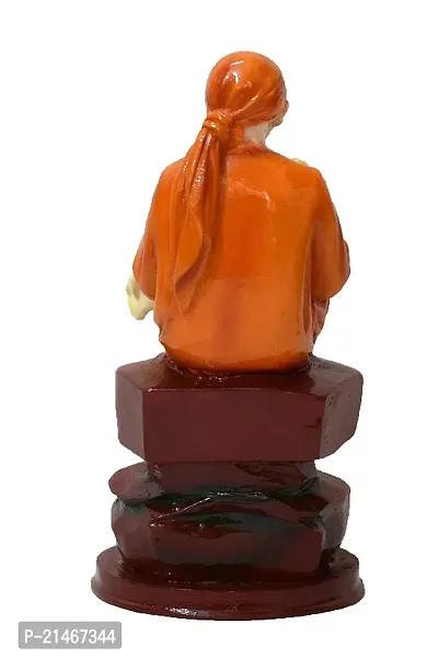 Krishnagallery1 Antique Sai Baba Statue For Pooja Room Home Temple Idol Car Dashboard 4 Inch(Resin)-thumb4