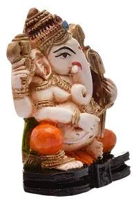 Karigaari India Handcrafted Polyresin Eco Friendly Lord Ganesha Ganpati Idol Figurine | Lord Ganesha Statue for Home Decoration (Multicolor)-thumb1