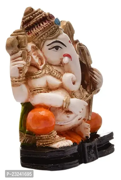 Karigaari India Handcrafted Polyresin Eco Friendly Lord Ganesha Ganpati Idol Figurine | Lord Ganesha Statue for Home Decoration (Multicolor)-thumb2