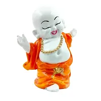 Karigaari India Polyresine Polyresin Dancing Buddha Idol Statue Showpiece for HomeDecor Decoration Gift Gifting Items-thumb1