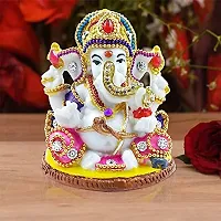 Classic- Ideas Hand Crafted Studded With Stone Car Dashboard Ganesha With Stones I Pooja Mandir I Bulk Gifting I Ganesha For Car-thumb1