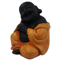 Karigaari India Polyresin Meditating Monk Buddha / Laughing Buddha / Happy Man Statue Standard Green Color, 1 Piece - Lb-04-thumb4