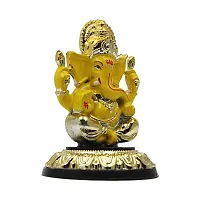 Classic Gold Plated Golden Stand Yellow Color Ganesh Idol For Car Dashboard and Home Decor I Car Dashboard Idols I Ganpati For Car Dashboard I Car Idols For Dashboard-thumb2