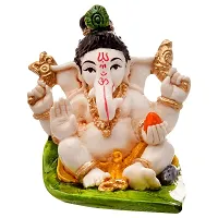 Karigaari India Handcrafted Polyresin Eco Friendly Lord Ganesha Ganpati Idol Figurine | Lord Ganesha Statue for Home Decoration (Multicolor)-thumb3