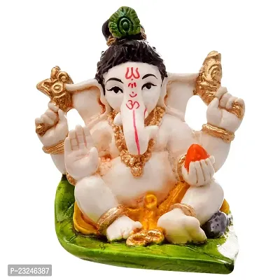 Karigaari India Handcrafted Polyresin Eco Friendly Lord Ganesha Ganpati Idol Figurine | Lord Ganesha Statue for Home Decoration (Multicolor)-thumb4