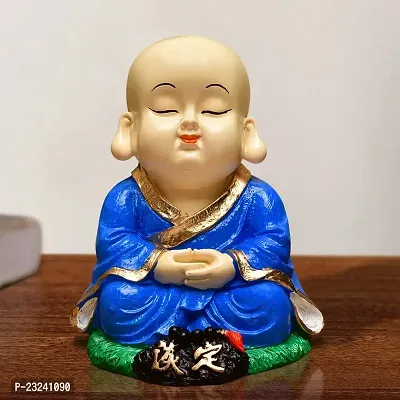 Karigaari India Handcrafted Resine Little Blue Meditating Buddha Showpiece | Buddha Idols for Home Decor I Figurine, Showpiece, Sculpture for Health, Wealth  Prosperity