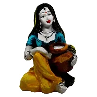 Classic- Ideas Hand Crafted Polyresin Yellow Eco Friendly Rajasthani Idol Figurine-thumb2