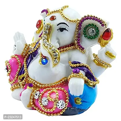 KARIGAARI - Ideas Hand Crafted Studded with Stone Car Dashboard Ganesha with Beautiful Decoration I Pooja Mandir I Gifting in Home Innaugrations I Bulk Gifting-thumb5