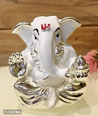 Classic Royal White Silver Plated Appu Ganesha Showpiece I Best Home Deacute;cor I Home Innugration Gift I Office Giting I Festival Gifting I Diwali Gifting