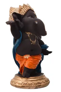 Karigaari India Handcrafted Polyresin Eco Friendly Lord Ganesha Ganpati Idol Figurine | Lord Ganesha Statue for Home Decoration (Multicolor)-thumb2