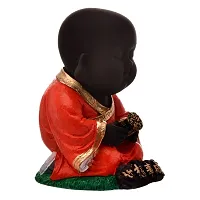 Karigaari India Handcrafted Resine Little Red Sitting Buddha Showpiece | Buddha Idols for Home Decor-thumb4