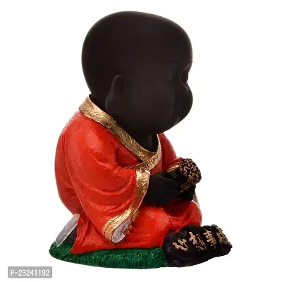 Karigaari India Handcrafted Resine Little Red Sitting Buddha Showpiece | Buddha Idols for Home Decor-thumb5