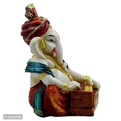 KARIGAARI - Ideas Hand Crafted Poly Resine Lord Ganesha Idol (KK0615, White)-thumb3