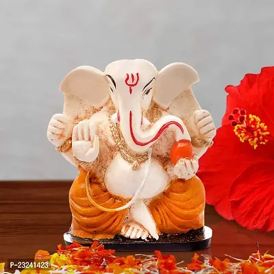 Karigaari India Handcrafted Polyresin Eco Friendly Lord Ganesha Ganpati Idol Figurine | Lord Ganesha Statue for Home Decoration (Multicolor)