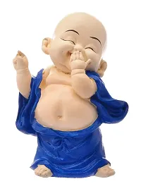 Karigaari India Buddha Resine Happy Buddha Showpiece I Buddha Idols for Home D?cor I Buddha Idols for Car Dashboard-thumb2