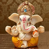 Classic Handcrafted Polyresin Eco Friendly Lord Ganesha Ganpati Idol Figurine | Lord Ganesha Statue For Home Decoration (Multicolor)-thumb2