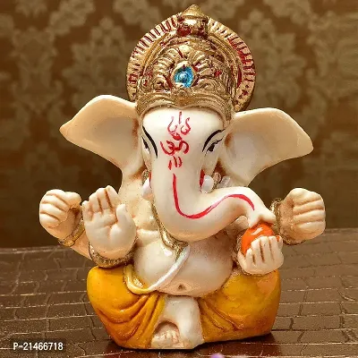 Classic Handcrafted Polyresin Eco Friendly Lord Ganesha Ganpati Idol Figurine | Lord Ganesha Statue For Home Decoration (Multicolor)-thumb3