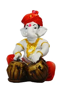 Karigaari India Handcrafted Polyresin Eco Friendly Lord Ganesha Ganpati Idol Figurine | Lord Ganesha Statue for Home Decoration (Multicolor)-thumb1