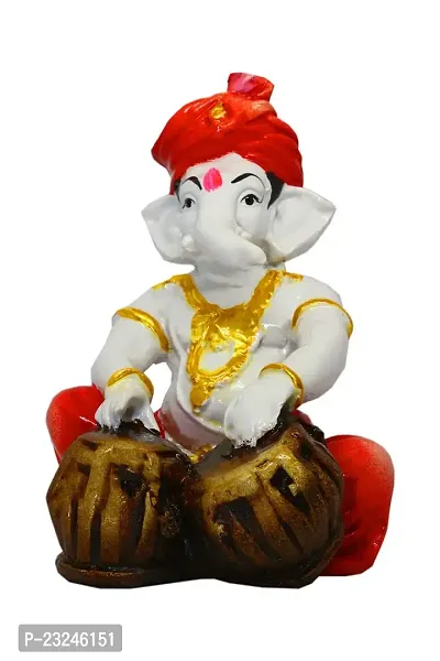 Karigaari India Handcrafted Polyresin Eco Friendly Lord Ganesha Ganpati Idol Figurine | Lord Ganesha Statue for Home Decoration (Multicolor)-thumb2