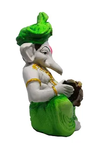 Karigaari India Handcrafted Polyresin Eco Friendly Lord Ganesha Ganpati Idol Figurine | Lord Ganesha Statue for Home Decoration (Multicolor)-thumb2