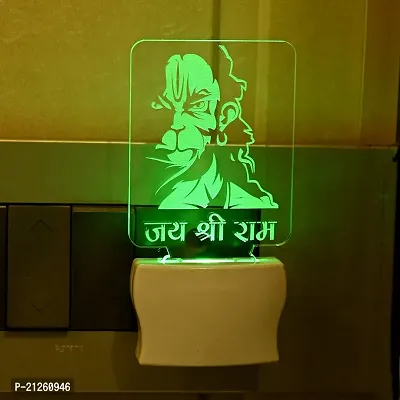 AFAST 3D Illusion Trendy Jai Shri Ram LED Plug  Play Wall Lamp-thumb2