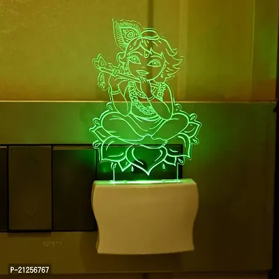 Afast 3D Illusion Krishna Blissful in Flute LED Plug  Play Wall Lamp_LED12-thumb2