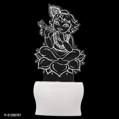 Afast 3D Illusion Krishna Blissful in Flute LED Plug  Play Wall Lamp_LED12-thumb0