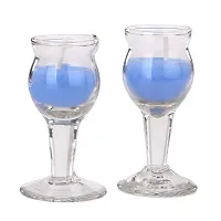 Afast Colorful Designer Glass Wax Candle for Decorative, Magical  Romantic Lighting (One Pcs), Blue-thumb1