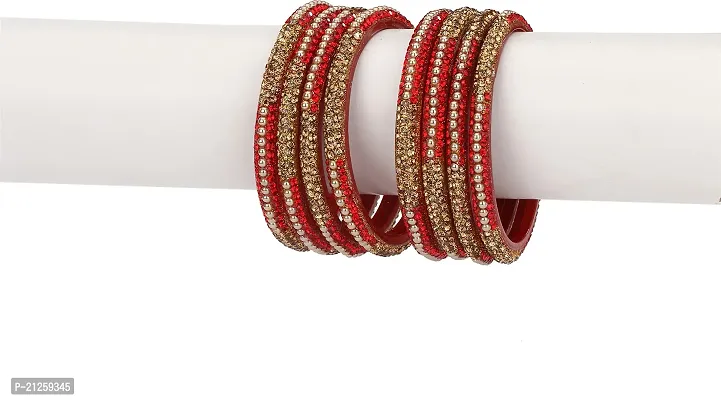 Afast Colorful Glass Bangles/Kada Set Combo Ornamented With Colourful Chips  Beads_D157-thumb2