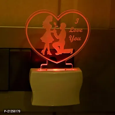 AFAST 3D Illusion I Love You Multi Colour LED Night Lamp-thumb0