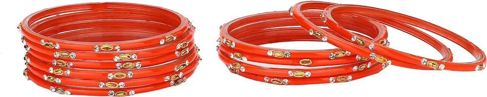 Afast Colorful Glass Bangles/Kada Set Combo Ornamented with Colourful Chips  Beads_D2252-thumb3