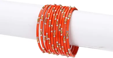 Afast Colorful Glass Bangles/Kada Set Combo Ornamented with Colourful Chips  Beads_D2252-thumb2