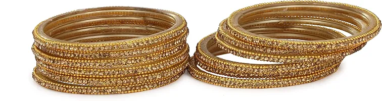 Afast Colorful Glass Bangles/Kada Set Combo Ornamented With Colourful Chips  Beads_D157-thumb2