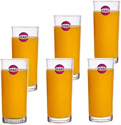 Afast Multipurpose Food Grade Designer Transparent Water Glass, Set of 6, Capacity 300 ML, Clear, for Home, Kitchen, Office, Bar, Serving Water, Milk, Cold Drinks  Other Bavrage-thumb2
