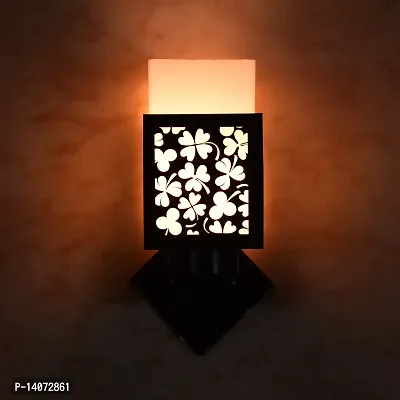 Wall Light/ Night Lamp For Lightig Decoration In Bedroom, Living Room, Office, Home , White And Brown, E27 Holder, LED Compatible, Indoor Lighting Decoration, Bulb Not Come With -A502-thumb0