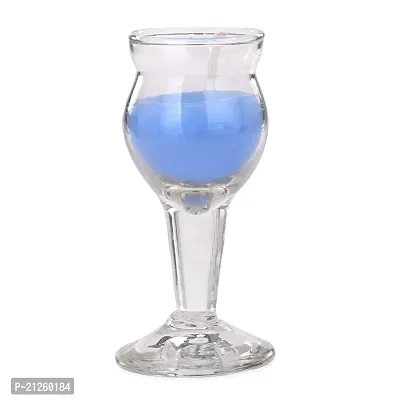 Afast Colorful Designer Glass Wax Candle for Decorative, Magical  Romantic Lighting (One Pcs), Blue-thumb3