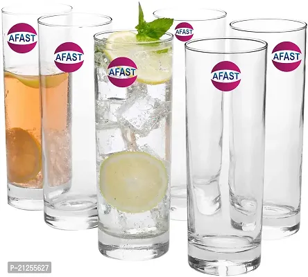 Afast Multipurpose Food Grade Designer Transparent Water Glass, Set of 6, Capacity 300 ML, Clear, for Home, Kitchen, Office, Bar, Serving Water, Milk, Cold Drinks  Other Bavrage-thumb0