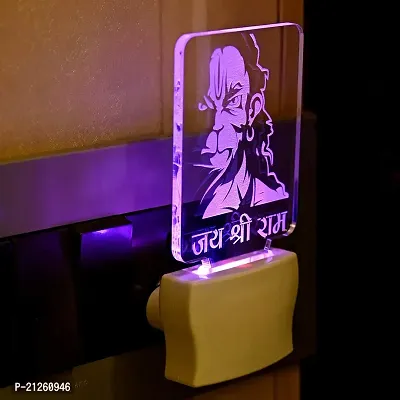 AFAST 3D Illusion Trendy Jai Shri Ram LED Plug  Play Wall Lamp-thumb0