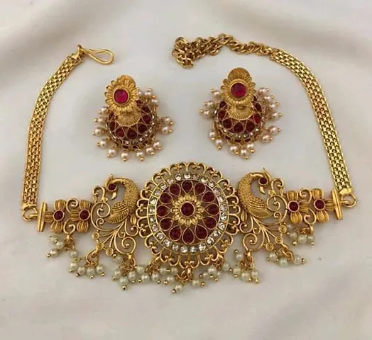 Gold Plated Temple Kundan Jewellery Sets