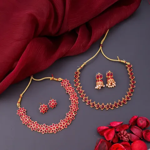 Combo Of 2 Kundan Alloy Necklace Sets