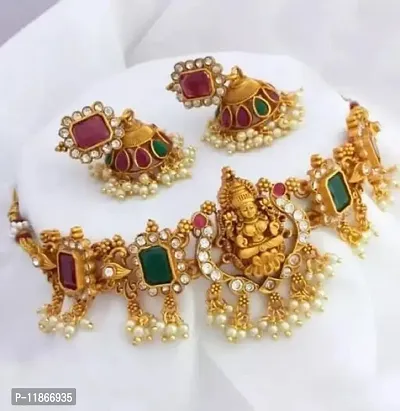 Stylish Golden Alloy Jewellery Set For Women-thumb0