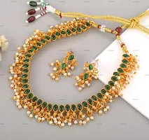 Green Brass Choker Set for Women-thumb2