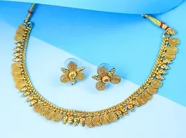 Fancy Golden Brass Jewellery Set For Women-thumb2