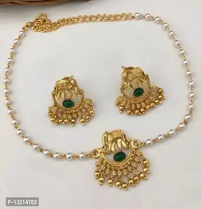 Stylish Golden Brass  Jewellery Set For Women-thumb2